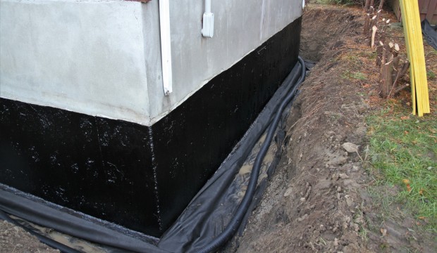 Foundation Waterproofing - Waterproofing and installation of the French drain.