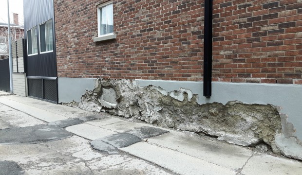 Foundation Repair - Symptom of a crumbling foundation requiring replacement.